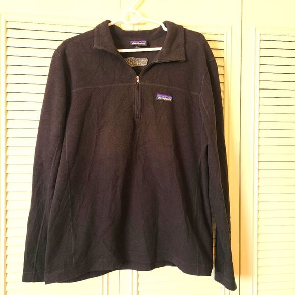 Patagonia 1/4 Zip Fleece Pullover Quarter Zip Black Size M - Picture 1 of 7